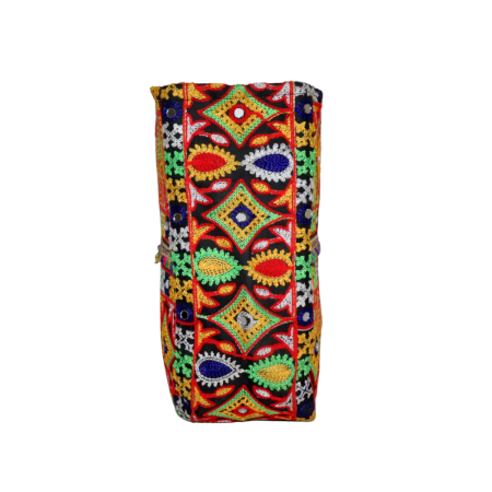 Jaipuri Handmade Embroidered Cotton Handbag – Multicolor Ethnic Tote Bag for Women